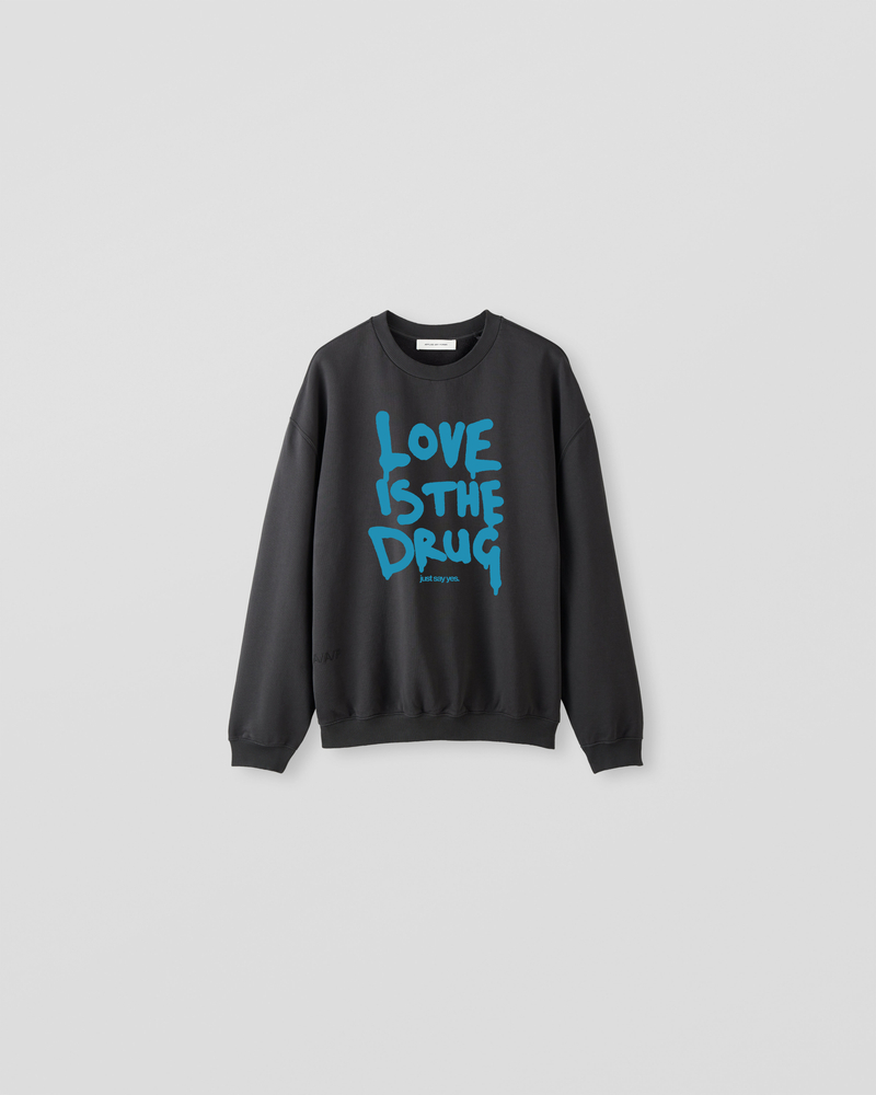 Image of NM1-2 Oversized Crewneck Sweater Charcoal [Love is the Drug]