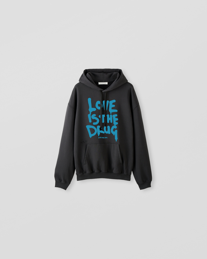 Image of NM2-2 Oversized Hoodie Charcoal [Love is the Drug]