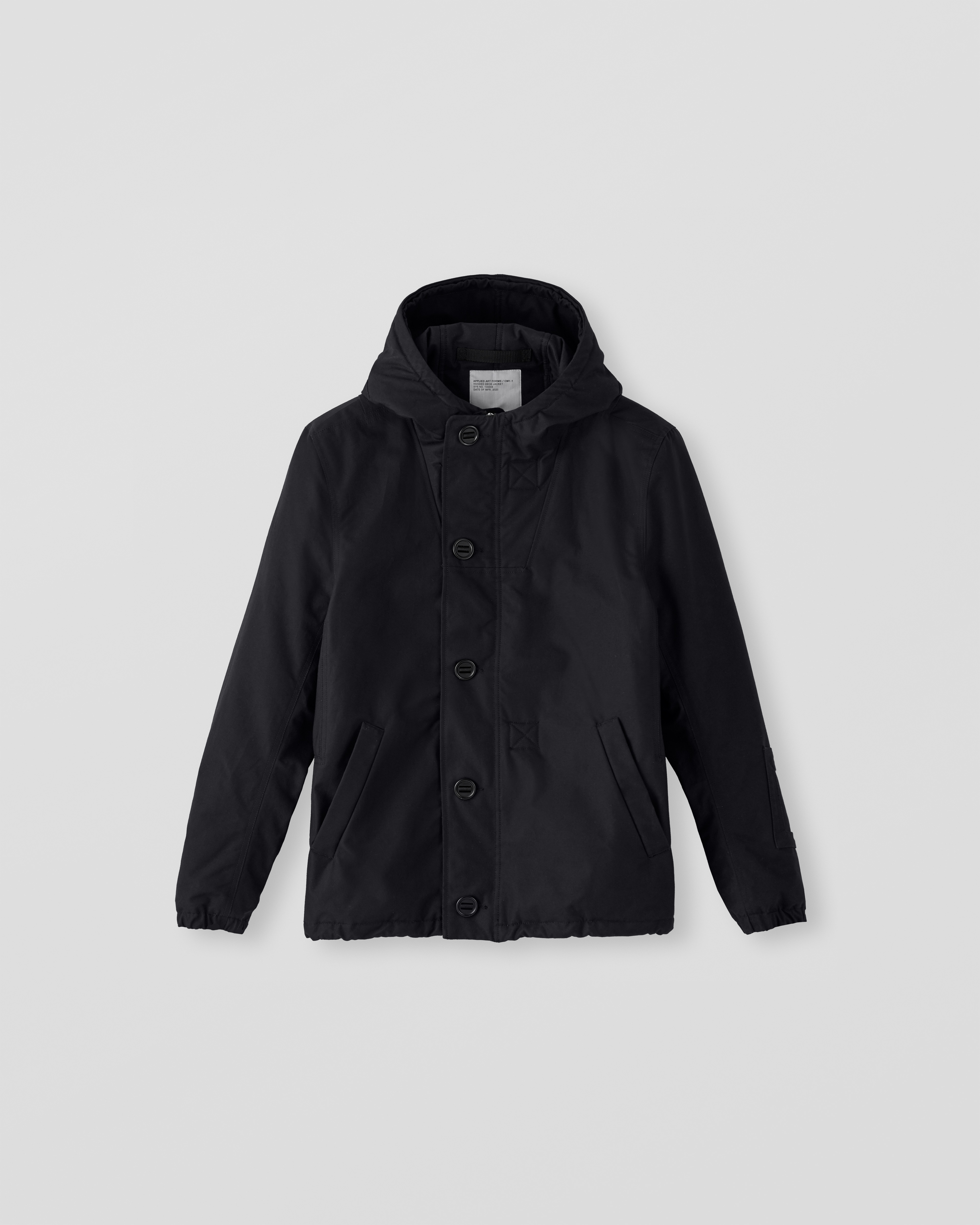 APPLIED ART FORMS CM1-1 Hooded Deck Jacket Black