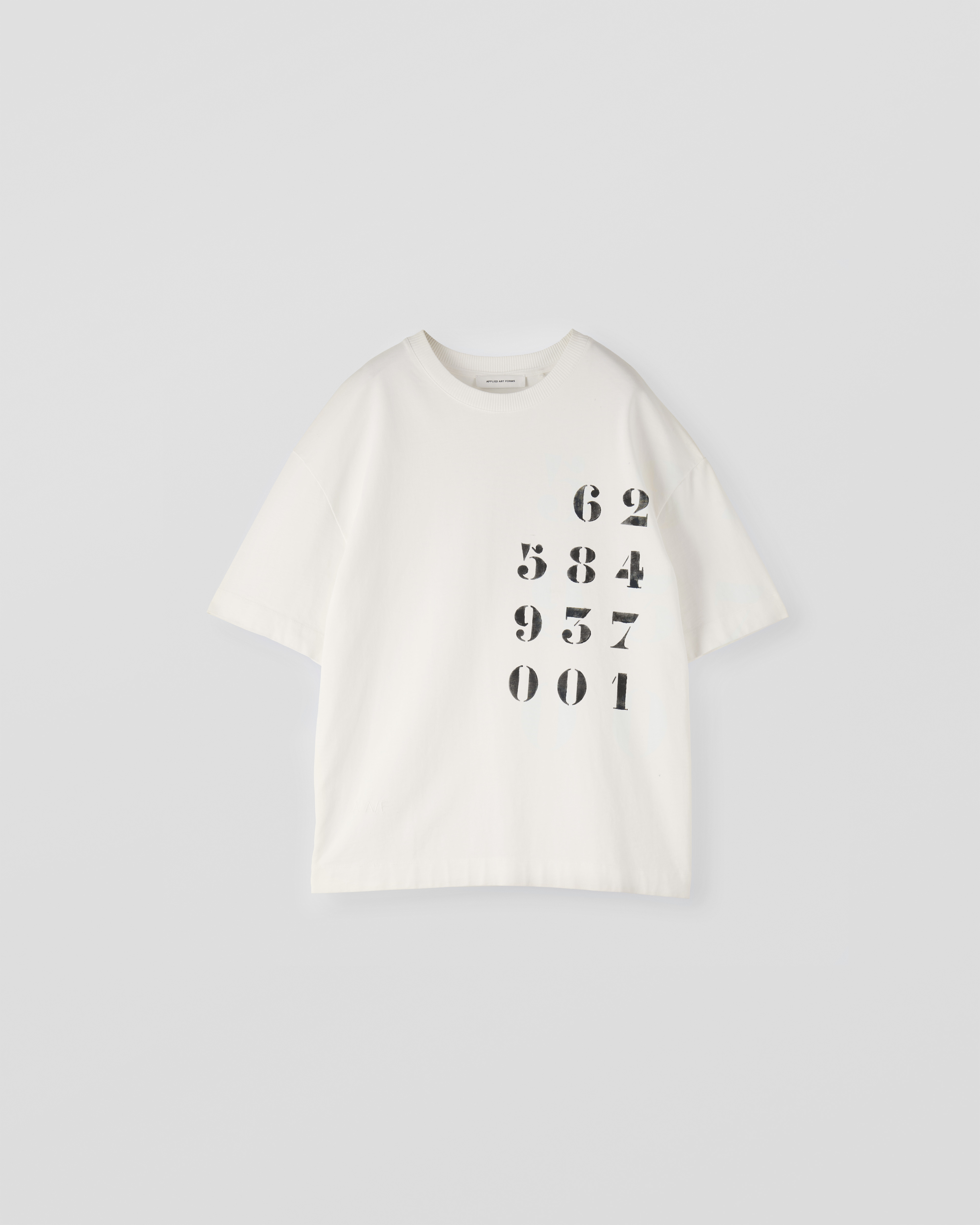 APPLIED ART FORMS LM1-4 Oversized T-shirt [Hand Stencilled Numerals]