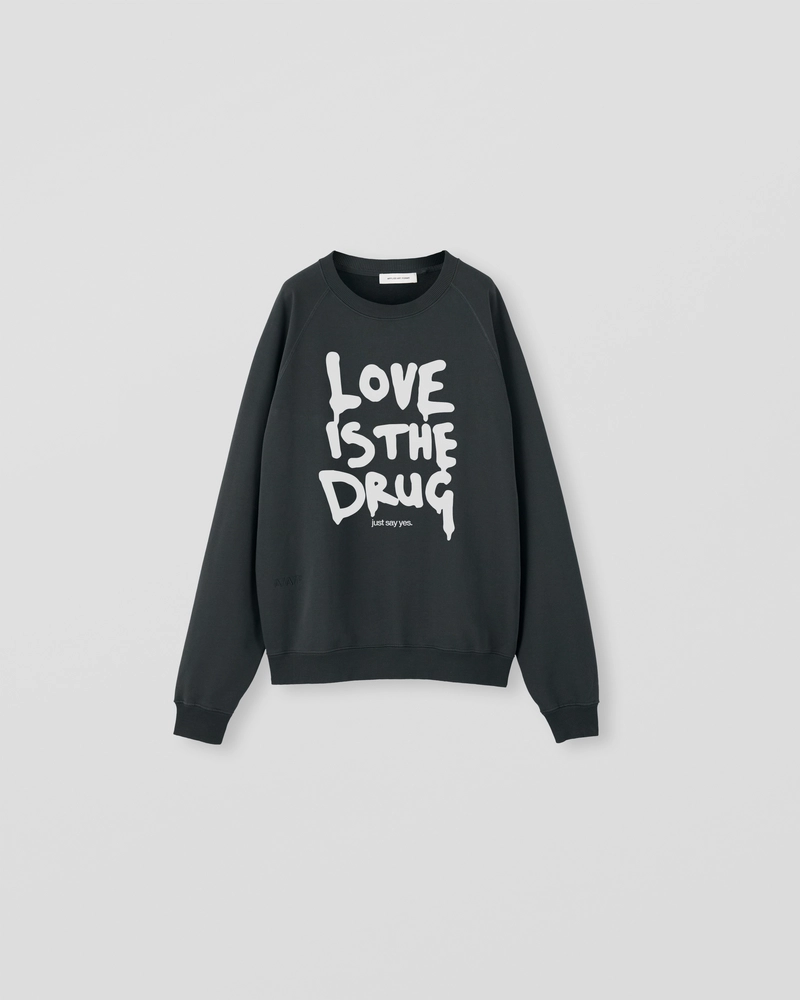 Image of NM1-5 Raglan Sweater Charcoal [LOVE IS THE DRUG]